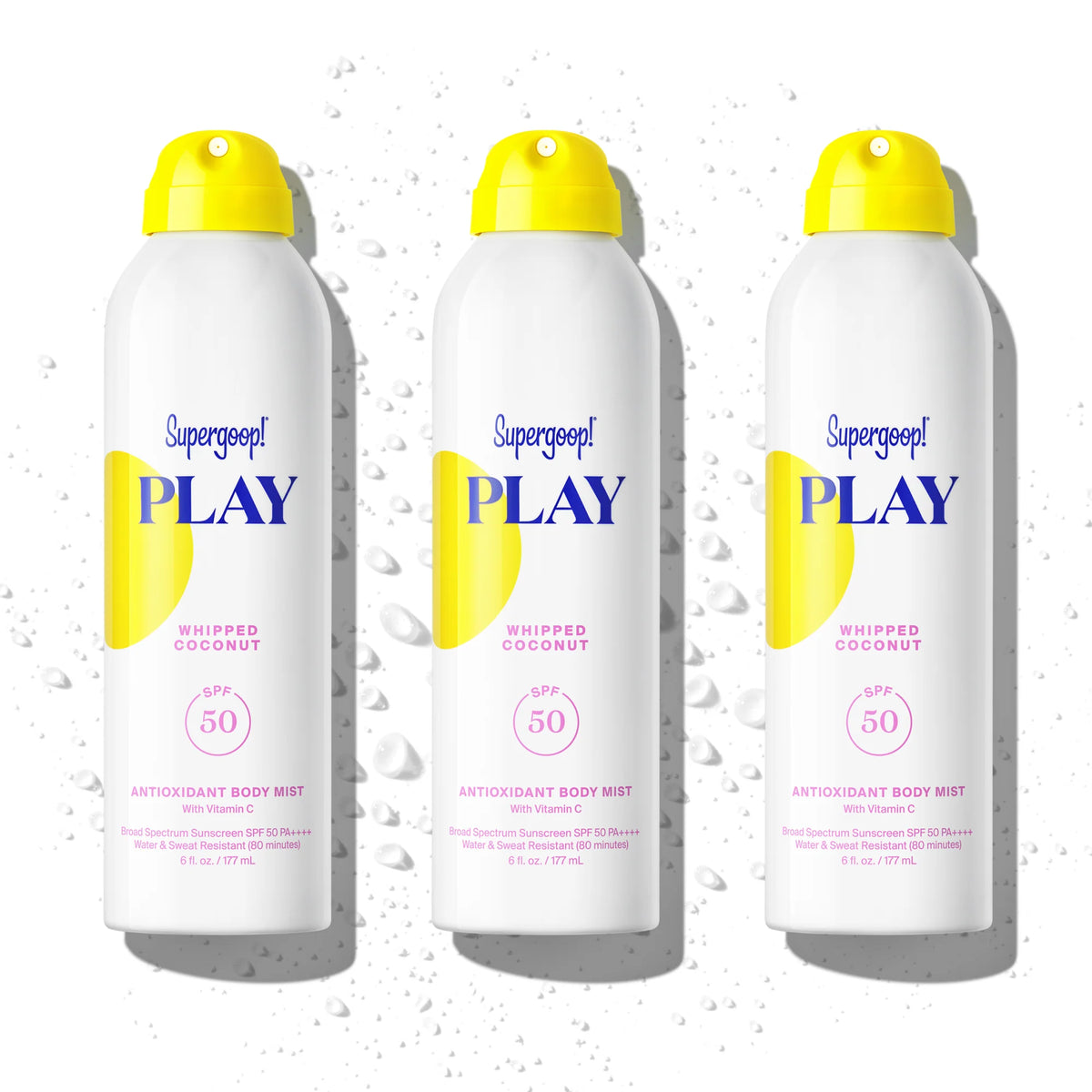 PLAY Antioxidant Body Mist SPF 50 with Vitamin C - Whipped Coconut 3-pack